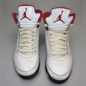 Mens Size 8 Nike Air Jordan 5 V Retro Shoes Fire
Red Silver Tongue 2020 PROJECT